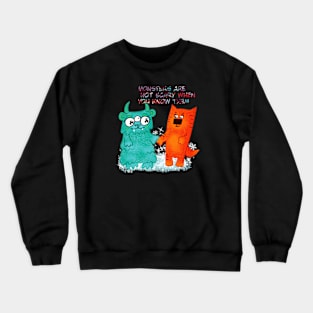 Monster and cat friends Crewneck Sweatshirt